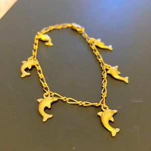 Gold Dolphin Anklet